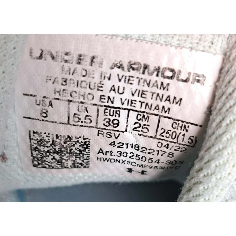 Under Armour HOVR‎ Women's Size 8 Blue White Running Shoes Sneakers.